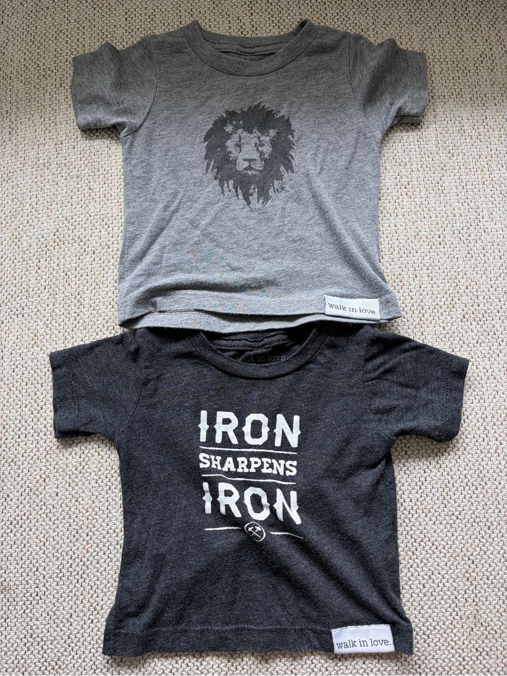 Kids Graphic Tee - Gray and Charcoal Lion & 'Iron Sharpens Iron' Shirts